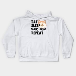 Eat Sleep Walk Fat Akita Repeat Kids Hoodie